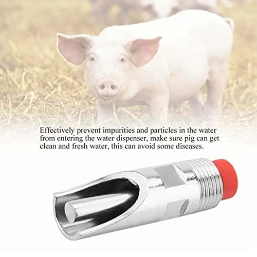 10Pcs pigs Nipple Waterer for Barrel Kit , Automatic pigs Nipple Waterer adjust avoid Leakage Nipple Drinker Feeder for Cattle Horses Pigs