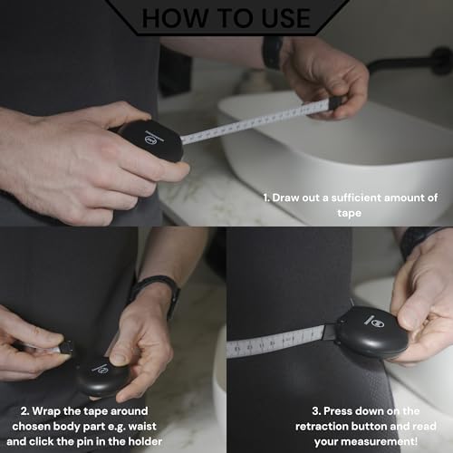Body Tape Measure - 80 Inch 200 cm Retractable Mini Measuring Tool - Tracker for Weight Loss & Body Fat Measurements - Waist/Bra Measurement Kit