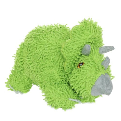 MIGHTY® 2 Pack Microfiber Medium Triceratops Dog Toys | Ultra Durable Plush Toy with Multiple Layers & Reinforced Seams , Washable and Floats , Mighty® Construction - color: 2PK Green Triceratops