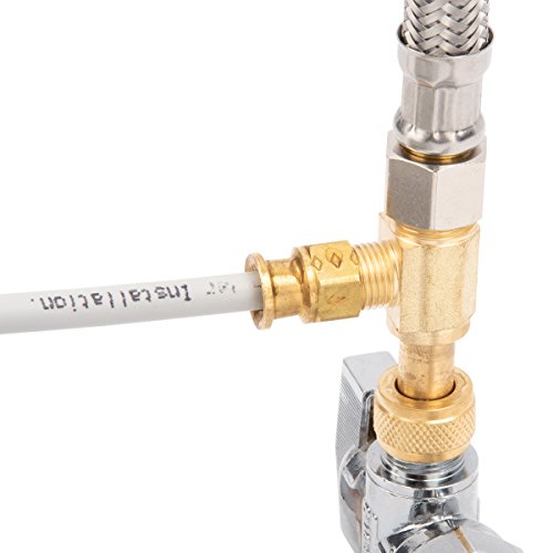 Ice Maker Installation Kit 25 Feet of PEX Tubing for Appliance Water Lines with Stop Tee, 1/4" Compression Fittings, for Potable Drinking Water - size: 25 ft, style: PEX with Stop Tee