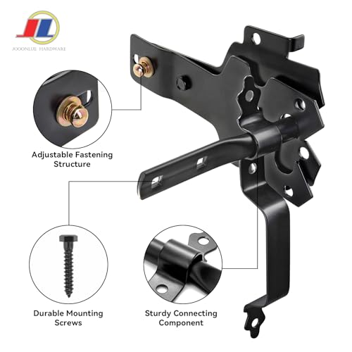 Modern Black Gate Latch Set, Heavy Duty Outdoor Gate Hardware with Latch and Handle, Anti-Rust Coated for Wooden Fence, Garden, Farm & Driveway Gates - size: Modern Door Post