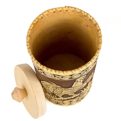 STP GOODS Birch Bark Container, Storage container, Kitchen Container Money to the House Birch Bark (Rooster) - color: Rooster