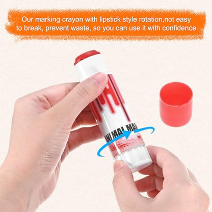 M METERXITY 5-Pack Livestock Marker, 11.6 Cm/4.6 Inches Medium Animal Crayons for Pig/Cattle/Cow/Sheep Supplies, Farming Livestock Marking Crayons [Red] - color: Red