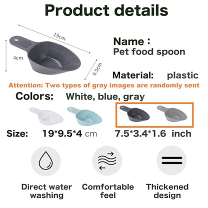3PCS Dog Food Scoop 1 Cup, Plastic Pet Food Scoop with Measuring Lines 1/2 Cup 1/4 Cup for Dogs Cats Birds and Rabbits - color: Black Black White