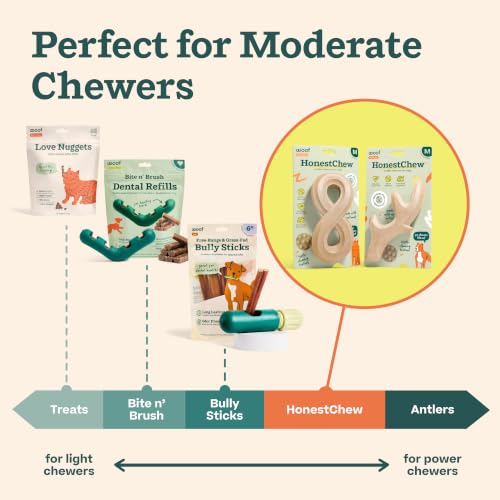 WOOF HonestChew Dog Toy Infinity - Durable Dog Chews - Made with Natural, Plant-Based Ingredients - Splinter-Resistant - Safer Than Dog Bones - Medium - size: Medium