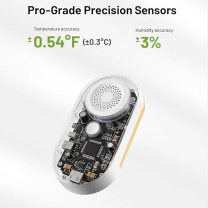 MOCREO WiFi Thermometer Hygrometer, 2000ft Long Range Temperature Humidity Sensor Monitor with Remote App Alerts, Hub with Night Light & 2-Year Data Export, for Home, Greenhouse, Reptile Tank 3 Pack - size: 1 Long Range Hub + 3 Sensors