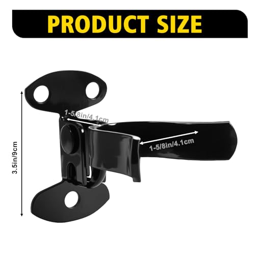 1-3/8" Wall Mount Fork Gate Latch with Padlock Hole & Hardware, Galvanized Steel， for Chain Link Fence Gate, Wood Post and Outdoor Farm Gate (Black) - color: Black