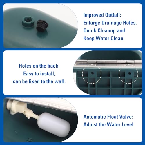 Automatic Livestock Waterer Dog Watering Bowl Animals Water Dispenser with Extended Water Hose 79 in, Quick Connector Adapter and 2pcs Expansion Screws, with Drainage Hole for Horse Cattle Goat Dog