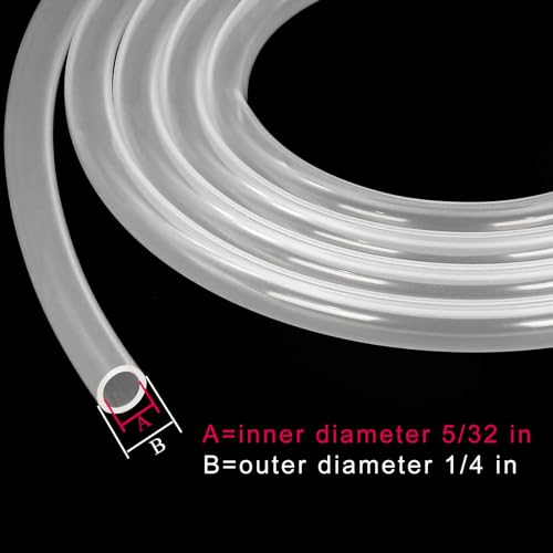 Silicone Tubing 5/32"ID 10ft Food Grade Hose Pure Silicon Tube | 5/32" ID x 1/4" OD Flexible High /Low Temp Silicone Tubing for Home Brewing Wine Making Food Safe (9.84ft Length) - size: 5/32” ID x 1/4" OD, style: 10 ft