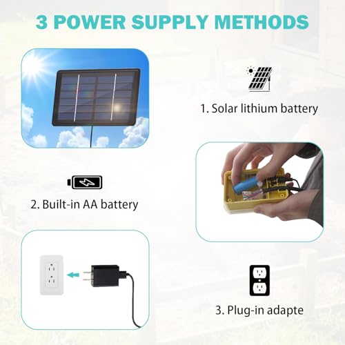 Suumerpety Solar-Powered Automatic Chicken Coop Door - Weatherproof & Predator-Resistant Auto Opener for Chicken Houses/Duck Runs, Dual Power Modes, Safety Sensor, Easy Installation (Grey)