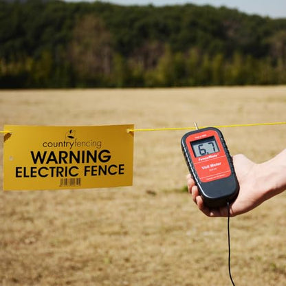 FenceMate Digital Volt Meter for Electric Fence, Range up to 15,000 V | Fence Voltage Tester with Large LCD Display, Automatic On/Off, Grounding & 9V Battery Included