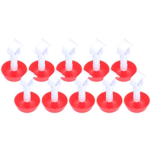 Yosoo Chick Water Drinker 10Pcs Poultry Drinking Cups 360-Degree Watering System with Adjustable for Chicks Square Tube