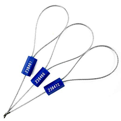 500 Numbered Steel Cable Seals - Tamper Proof, Pull Tight Container Seal (Blue) - color: Blue, size: 500 Pcs