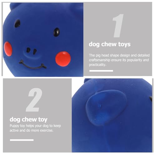 TOYANDONA Dog Chew Squeaky Pig Head Sturdy Rubber Molar Chewing for Large Dogs and Puppies Teeth Cleaning Plaything