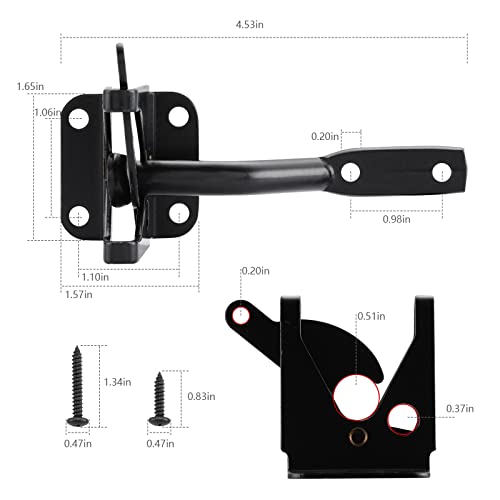 HOME MASTER HARDWARE Wood Gate Hardware Set- Heavy Duty 6" Gate Tee Hinge,Pull Set Gate Hardware Kit with Screws for Outdoor Fence Swing Gate Black Finish