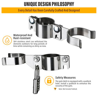 1-5/8" x 1-5/8" Chain Link Gate Latch Heavy Duty Stainless Steel Fence Gate Fork Latch Hardware with Padlock Hole 1pcs - color: 1-5/8"x1-5/8"
