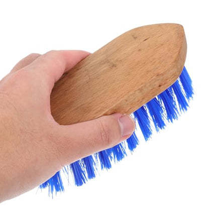 Horse Grooming Brush Horse Hair Comb Stiff Bristle Cleaning Brush 15.5 X 5.5 Cm Blue and Stable Use