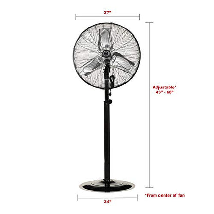TPI Corporation CACU-24-P, 24-Inch High-Velocity Non-Oscillating Pedestal Mount Fan for Commercial & Industrial, Garage, Gym, Outdoor, Patio, 120 Volt - size: 24”, style: Pedestal