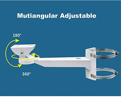 11.8'' (300mm) Heavy Duty CCTV Camera Mount Bracket - Weatherproof Pole/Wall/Corner Mount, Adjustable 90° Tilt for Bullet/PTZ/Dome IP Security Cameras