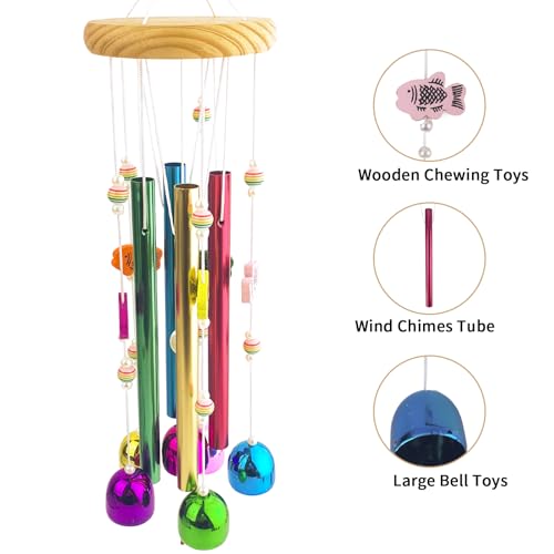 Chicken Toys for Coop, Colorful Chicken Wind Chime Enrichment Toys, Hanging Chick Peck Toy with Bells, Coop Accessories Toy for Hens Chicks Poultry