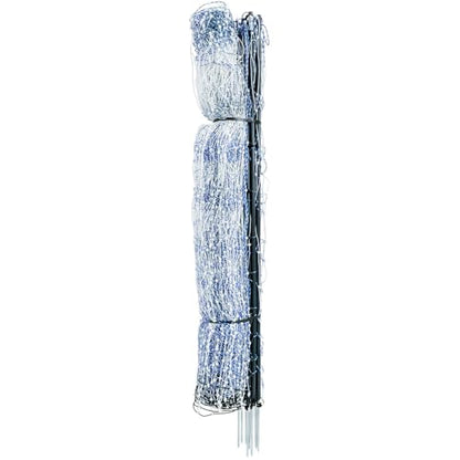 Premier 1 PoultryNet® 48"H x 100'L Portable Electric Single Spike Fence | Rigid PrimaPosts™ for Extra Strength | Blue/White Fence for Chickens, Ducks, Geese - color: Single Spike, Blue/White