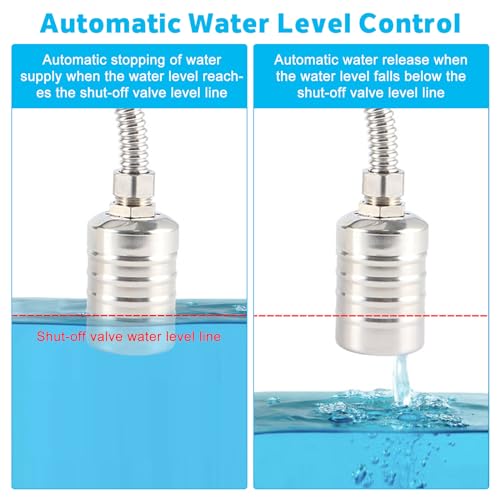 2 Pack Water Float Valve 1/2"-3/4" - Automatic Water Level Control for Tanks, Pools & Livestock Troughs, 304 Stainless Steel Float Valve for Distillers & Water Systems - size: 2 Pack
