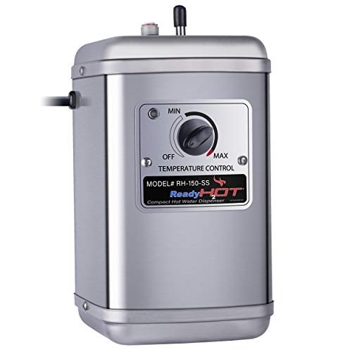 Ready Hot Compact Instant Hot Water Dispenser Tank, Wall Mounted, Adjustable Temperature Control, Tank Only No Faucet, 40-RH-150-SS - style: Wall Mount