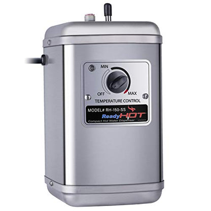 Ready Hot Compact Instant Hot Water Dispenser Tank, Wall Mounted, Adjustable Temperature Control, Tank Only No Faucet, 40-RH-150-SS - style: Wall Mount