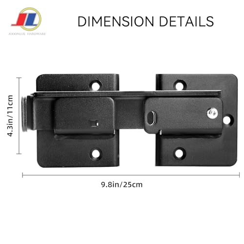 Flip Latch Gate Latch 1 Pack, Robust Iron Safety Latches for Wooden/Metal Gates, Barn Door Lock with Easy Installation for Fence, Shed, Cabinet (Black) - size: Flip Gate