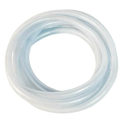 Gloxco Clear Braided PVC Tubing, Food Grade, Heavy Duty Reinforced Hose, 1" ID, 50 Ft Length - size: 1" x 50 Ft