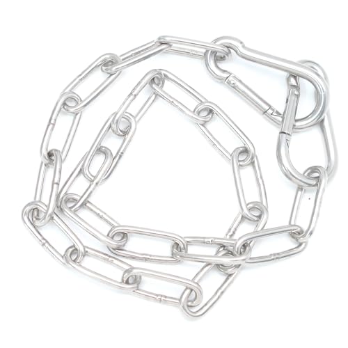 Biaungdo 20 Inch Gate Chain Lock, Chain Link Lock Fence Gate Latch with Carabiner, Stainless Steel Chain Link Gate Lock for Outdoor Fence, Livestock Gate, Yard