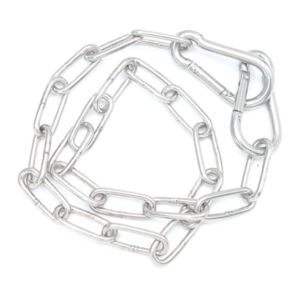 Biaungdo 20 Inch Gate Chain Lock, Chain Link Lock Fence Gate Latch with Carabiner, Stainless Steel Chain Link Gate Lock for Outdoor Fence, Livestock Gate, Yard