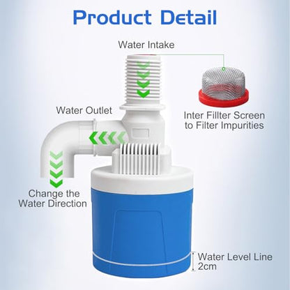 1/2" Top Inlet Water Float Valve, 2 Pack Automatic Water Level Control Valve For Water Tank Water Trough Pool Livestock Troughs Distille Solar Energy Auto Pot Aquarium - size: 1/2" Top Inlet (2 Pack)