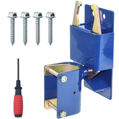 Two Way Gate Latch – Blue Heavy Duty Farm Gate Latch | Fits Round Tube Gates with 1-5/8" to 2" Tubes – 2-Way Latch with Screws & Phillips Screwdriver, Ideal for Farms & Pastures - color: 1 Pack Blue 2-Way Gate Latch