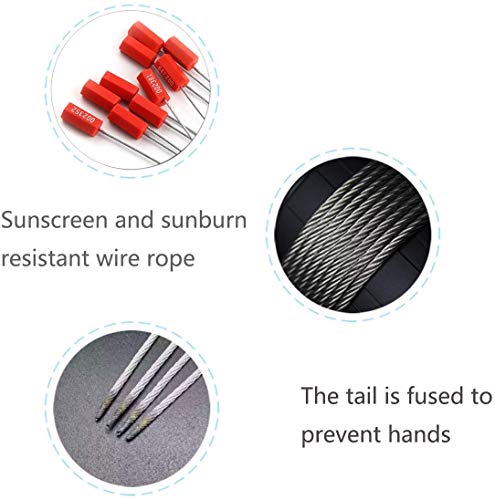500 Wire Security Seals Numbered Steel Cable Seals Wire Tamper Seals Metal Wire Seals Steel Cable Tie Seals Pull Tight Cable Seal (Red) - color: Red, size: 500 Pcs