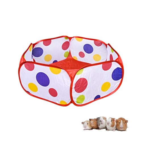 Small Animal Playpen, Portable Guinea Pig Playpen Pet Cage Tent, Waterproof Pop-up Open Pet Tent Metal Wire Yard Fence for Hamster Indoor Outdoor Exercise (Red) - color: Red