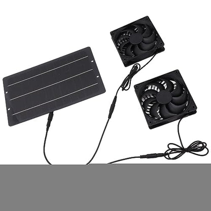 10W Solar Powered Dual Exhaust Fan Kit for Chicken Coops, Greenhouses, and Sheds - Weatherproof & Wall Mounted