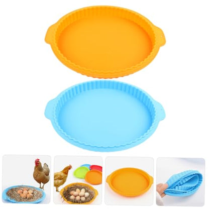 GALPADA 2Pcs Washable Chicken Nesting Pads Flexible Egg Laying Mat for Coop Silicone Chicken Nest Cushion Nest Box Bedding for Egg Protection and Easy Maintenance
