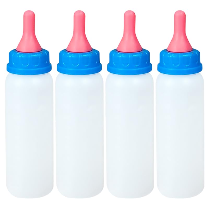 HANABASS Piglet Feeding Bottle Set 4 Pack Animal Bottle Feeder for Lambs Calves Goats Sheep and Newborn Livestock Nursing Kit for Artificial Feeding