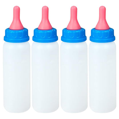 HANABASS Piglet Feeding Bottle Set 4 Pack Animal Bottle Feeder for Lambs Calves Goats Sheep and Newborn Livestock Nursing Kit for Artificial Feeding