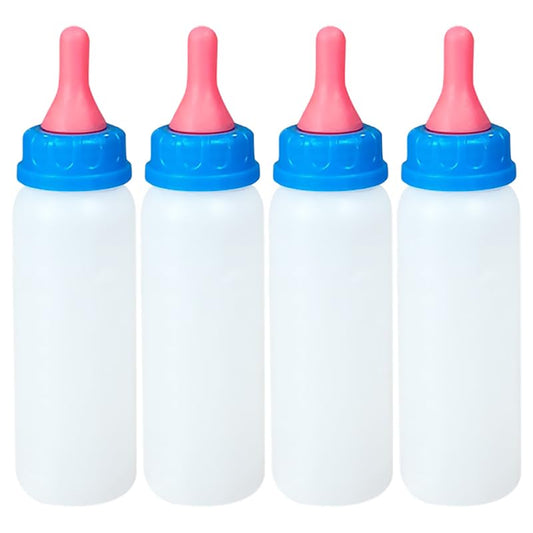HANABASS Piglet Feeding Bottle Set 4 Pack Animal Bottle Feeder for Lambs Calves Goats Sheep and Newborn Livestock Nursing Kit for Artificial Feeding