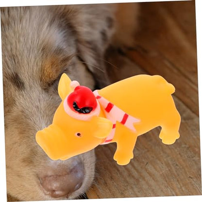 Abaodam Durable Squeaky Dog Interactive Teething Pig Shape Chew for Dogs Tough Pet for Indoor Play for Puppies Dogs