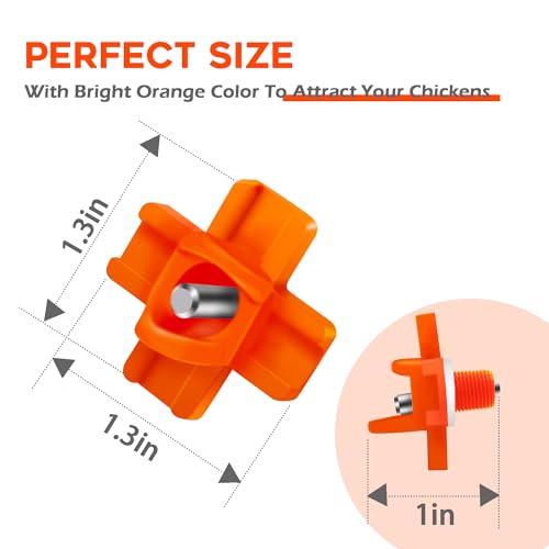 Eggluuz Chicken Waterer Nipple Horizontal Side Mount Automatic Nipples Drinker for Chickens 8 Pack - size: 8 Pack