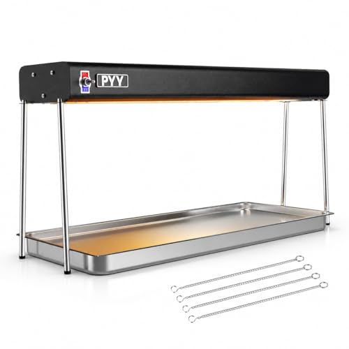 PYY Food Heat Lamp - Food Warming Lamp Heater for Catering Kitchen Restaurant Buffet, Aluminum Overhead & Hanging Food Warmer Lamp Strip 750W,36 Inch,Black