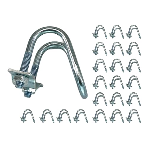 24 PCS 1"x1" O.D Cross-Connector Vertical Pipe Clip, U-Type Tube Buckle Steel Pipe Connector Fixator, Farm Greenhouse Awning Frame Top Rail Fence Scaffolding, Max Tube Dia 1", 24 Pack