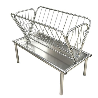 47" x 22.5" x 38" Heavy Duty Galvanized Steel Livestock Feeders, 30 Gallon Hay Feeder, 6" Wide Feed Pan, All-Weather Outdoor Hay Feeders, Not Easy to Deform, Easy to Install for Farm Livestock