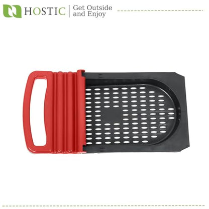 HOSTIC Red Chicken Nesting Box for Laying Egg with 3 Compartment and Metal Legs Chicken Egg Laying Box with Lid Cover