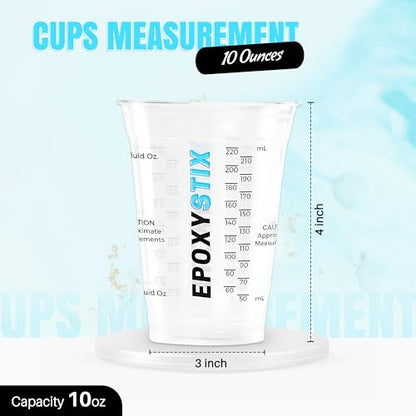 [Pack of 250] 10oz Disposable Measuring Cups for Mixing Epoxy Resin - Measurements in mL and Oz - Multipurpose Reusable Paint, Epoxy, Stain, Liquid Mixing Cups - size: 250 Pack