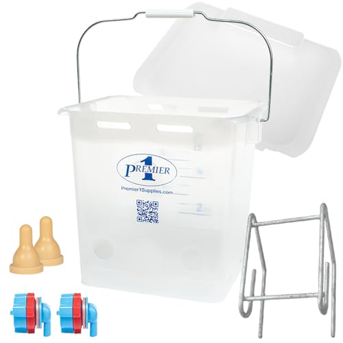 Premier 1 Lamb 'N' Goat Kid Prima Orphan Feeding Bucket (2.5 Gallon Square - 2 Holes) - size: 2.5 Gallon Square - 2 Holes