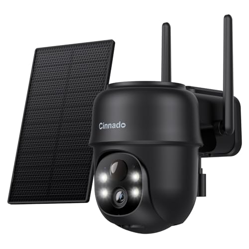 Cinnado 2K Cameras for Home Security-2.4G WiFi Outdoor Camera Wireless Solar/Battery Powered, 360° Viewing, Human Detection, Color Night Vision, Cloud/SD Storage B6 (B6-Black-1pack-2.4G) - style: B6-Black-1pack-2.4G